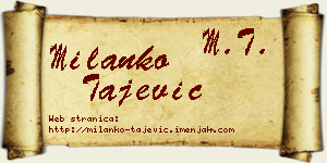 Milanko Tajević vizit kartica